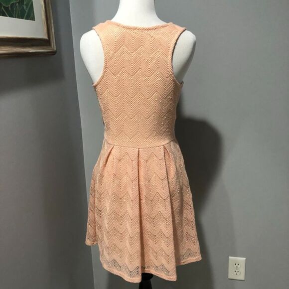 Y2K Peach Pink Owl Apparel Sleeveless Skater Fit and Flare Dress - Size Small - Picture 2 of 11